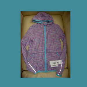 Ivivva Girl by Lululemon 🍋Pactive Jacket zip up pockets thumbholes size 12